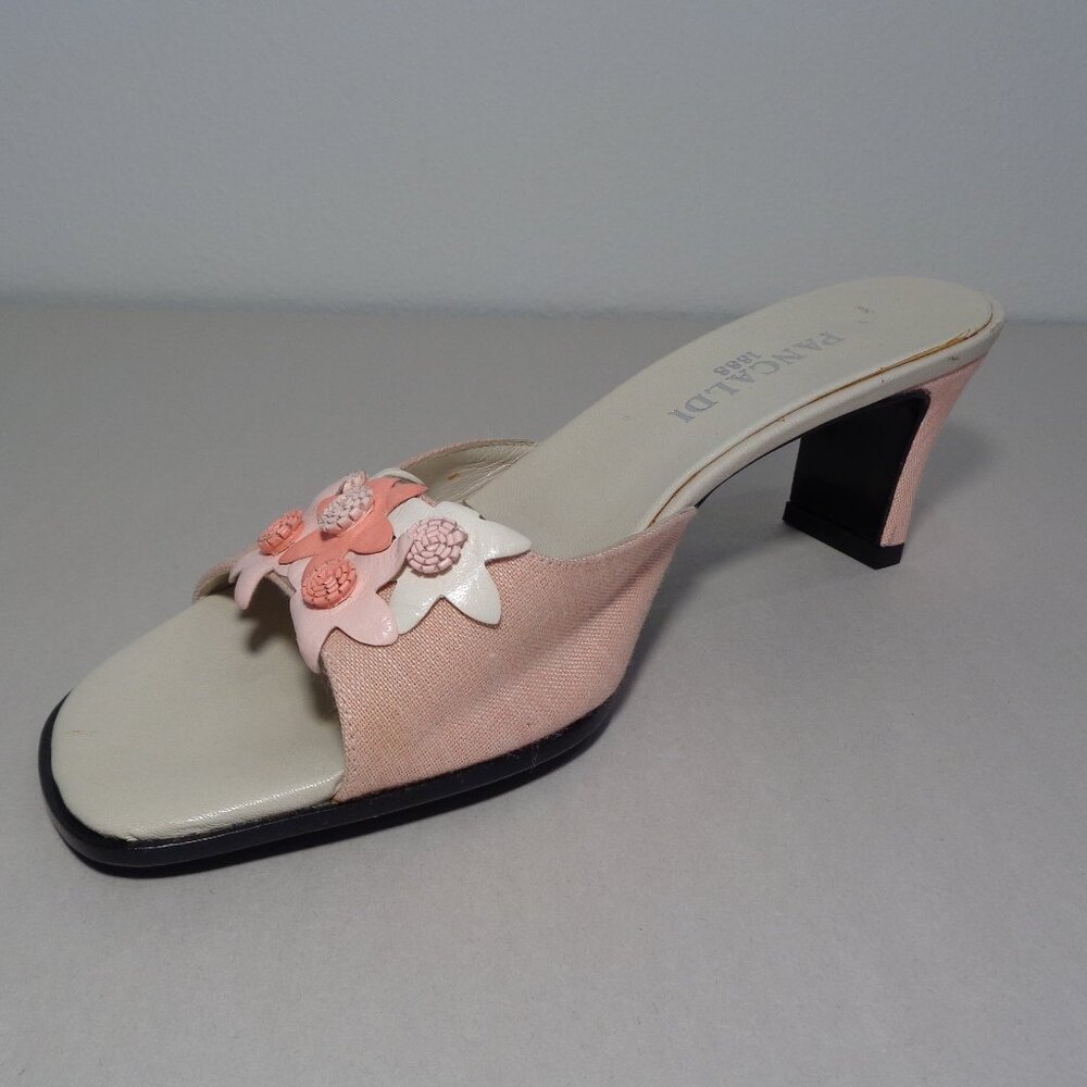 Pancaldi Size 8.5 M P3056 Coral Jeans Fabric Heeled Sandals New Women's Shoes - Picture 8 of 16